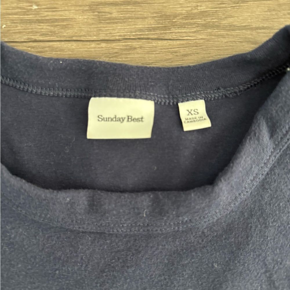 Sunday Best Ink Navy Little Ribbed Tee - Picture 3 of 4